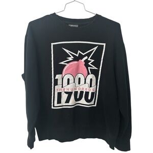 The Hundreds Pink Atom Bomb Graphic Black Sweatshirt Size Large